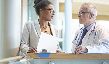 Doctors having discussion in hospital